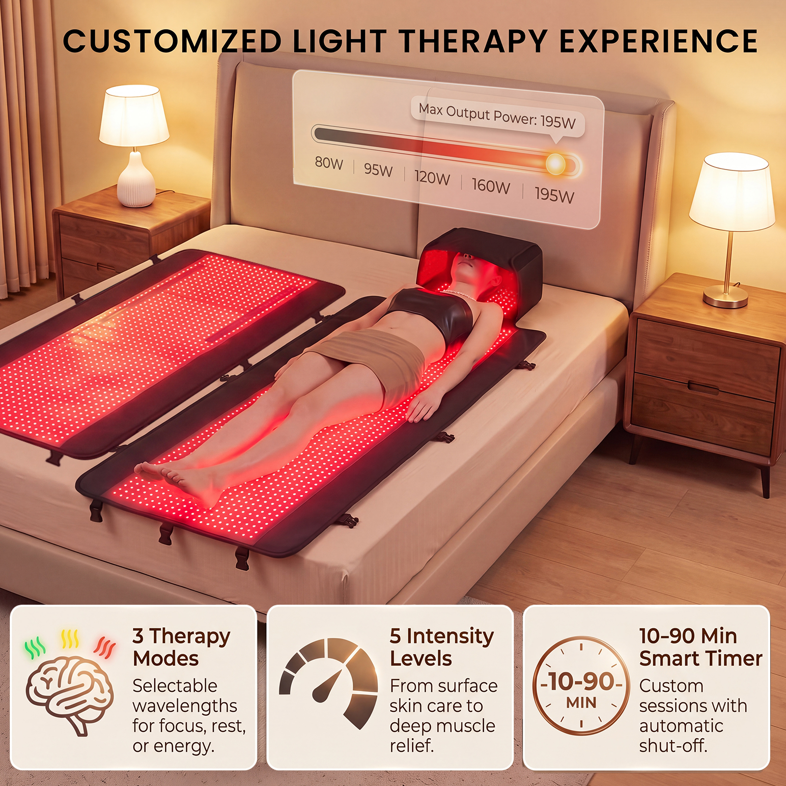 2880LEDs Red Light Therapy Mat - Galvanic Skin Sensor ulasan dan harga