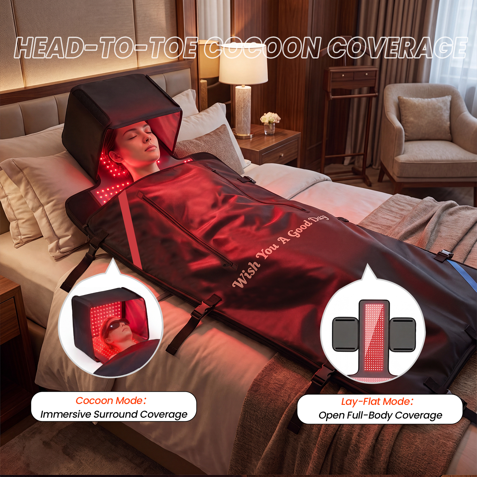 2880LEDs Red Light Therapy Mat - Galvanic Skin Sensor ulasan dan harga