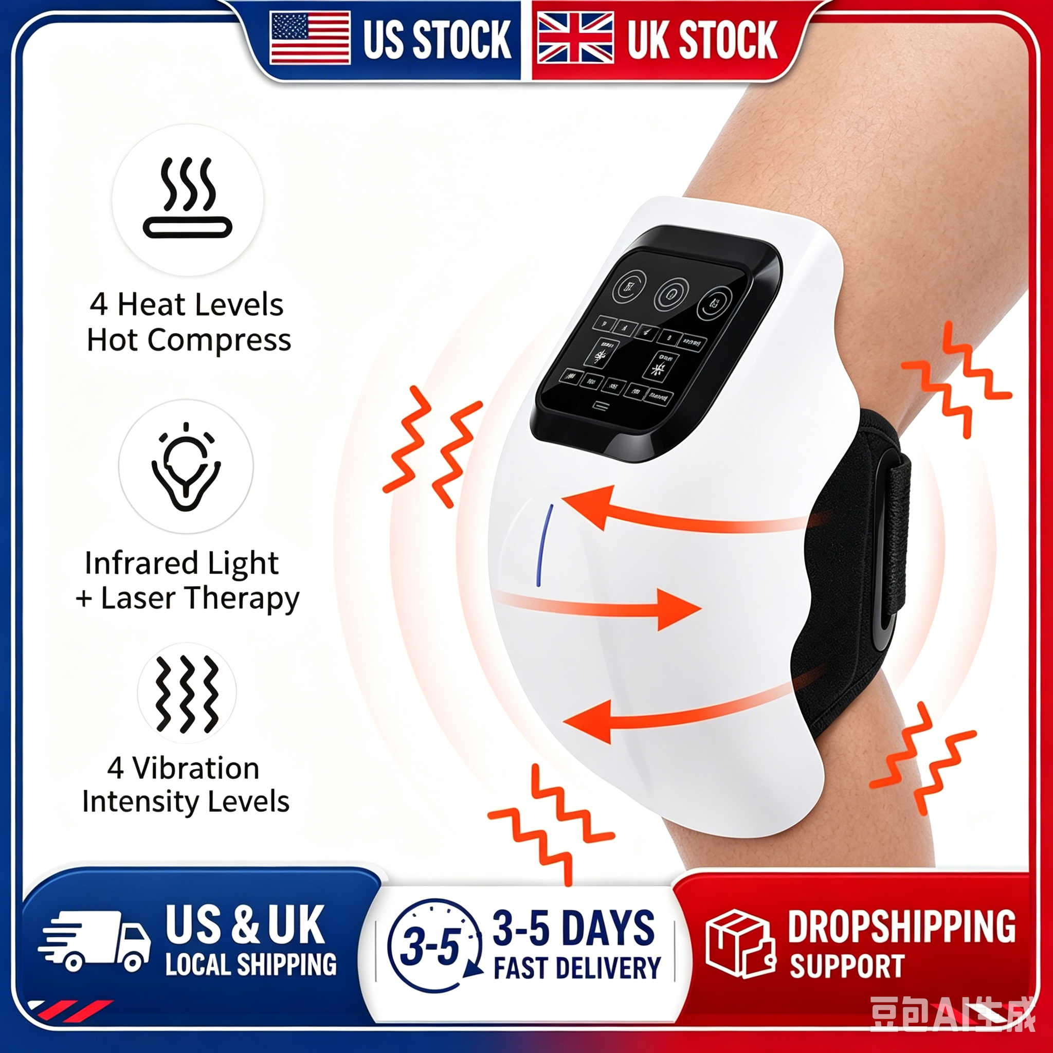 Infrared Knee Massager With 4- - Smart Knee Wrap ulasan dan harga