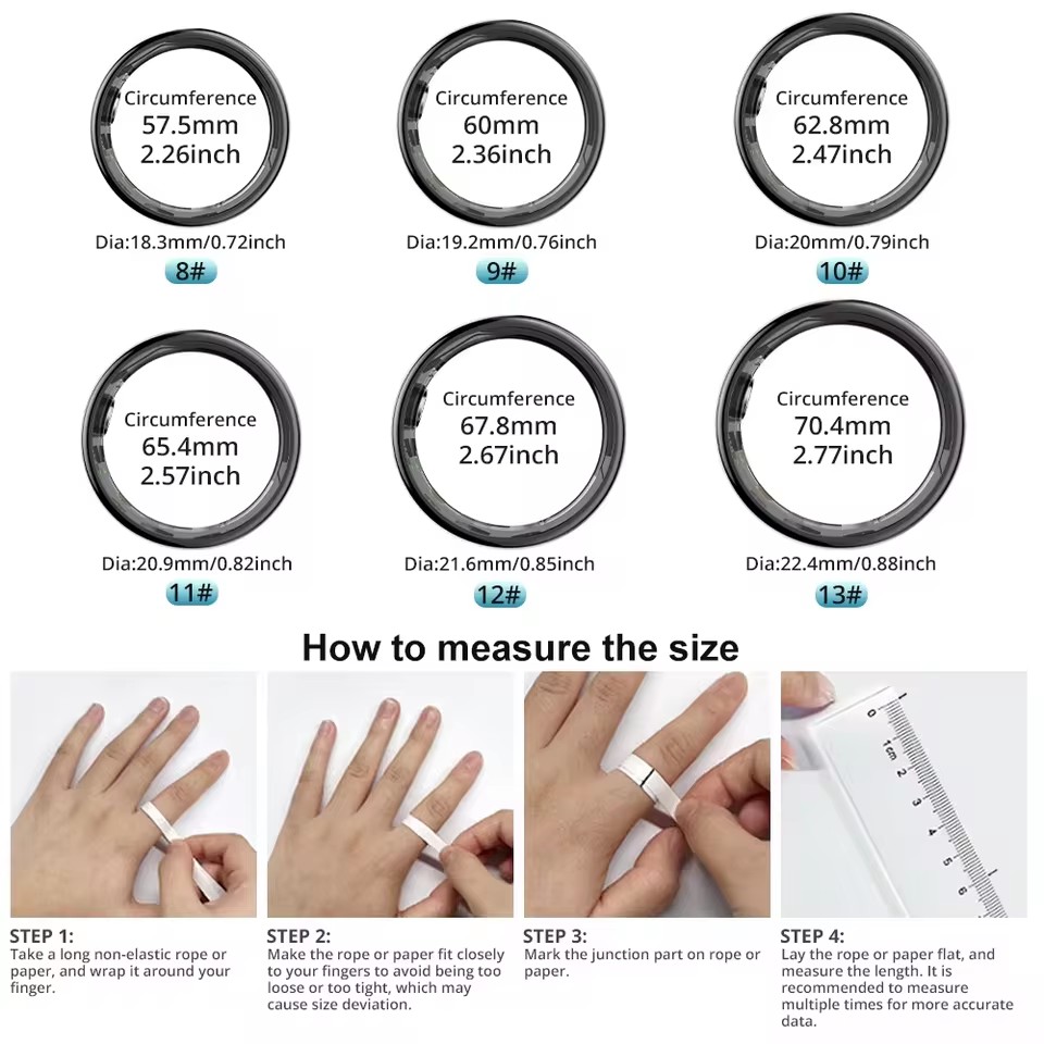 Smart Ring Men Women with Char - Temperature Ring Skin ulasan dan harga
