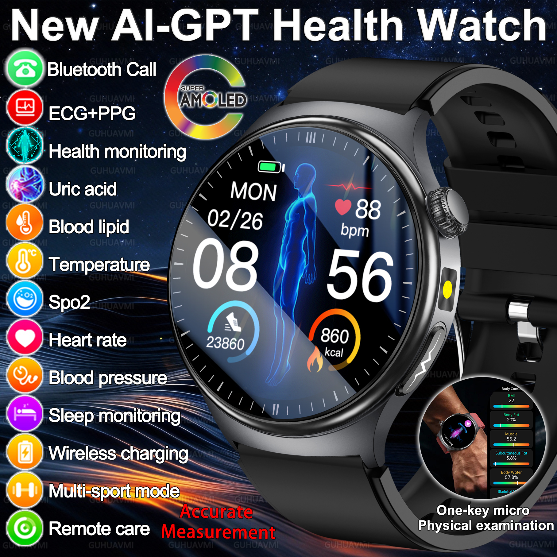 2026 New Accurate Diagnosis Sm - Fall Detection Watch ulasan dan harga
