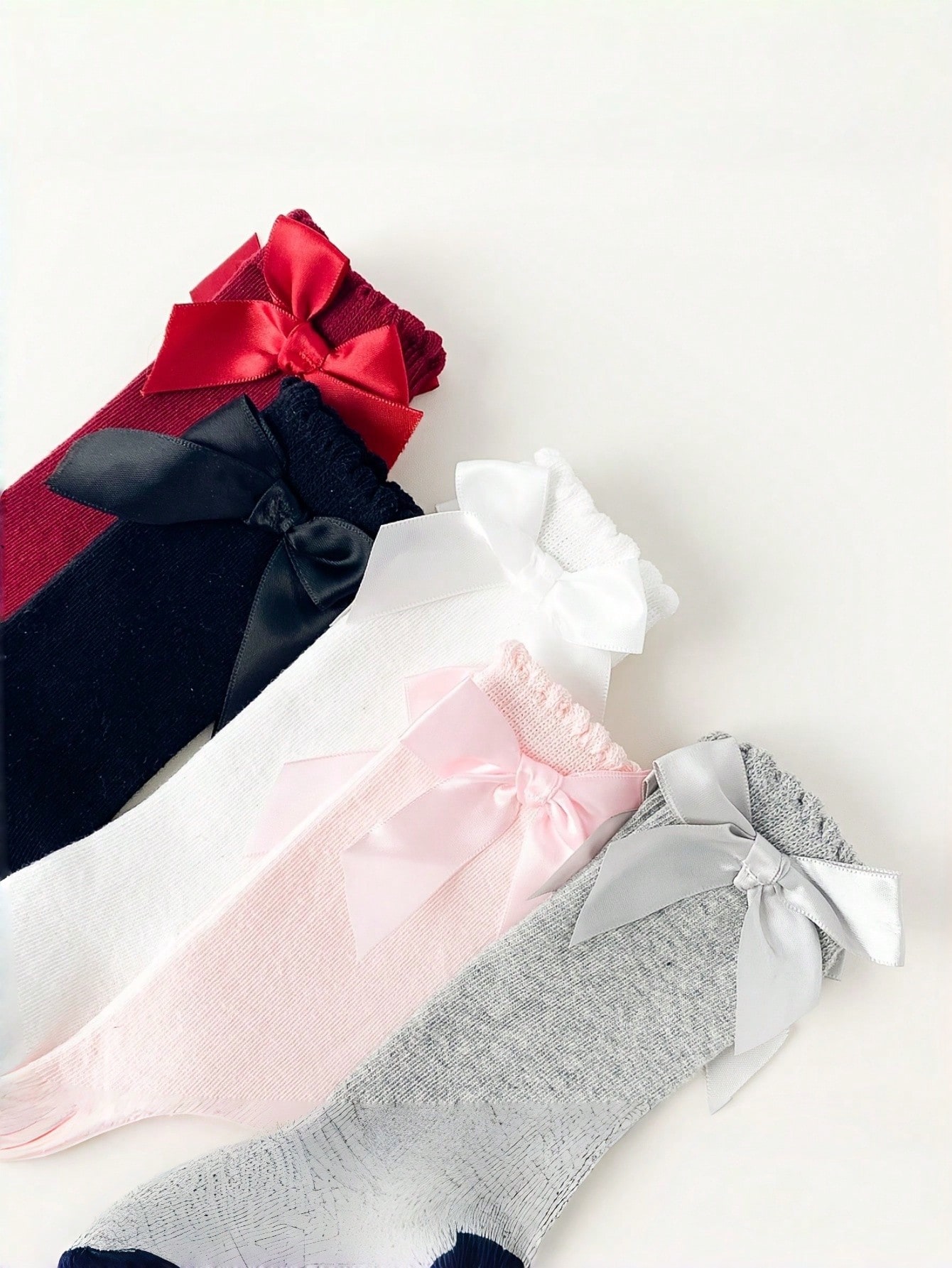 1/5 Pairs Baby Girls Bow Knee  - Baby Sock Oximeter ulasan dan harga