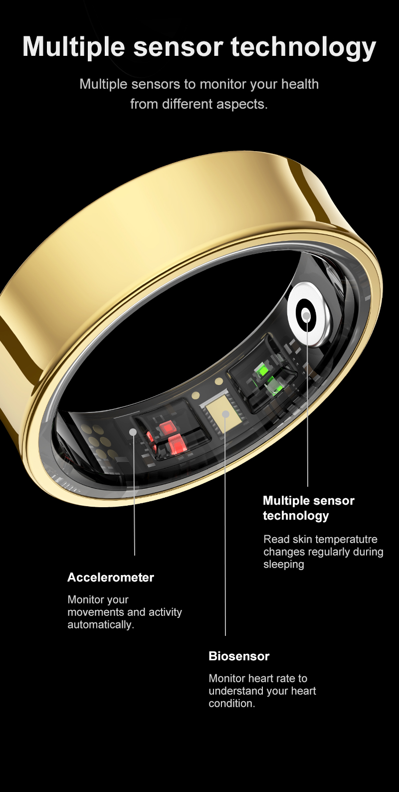 2026 Smart Ring R09 5ATM Water - Temperature Ring Skin ulasan dan harga
