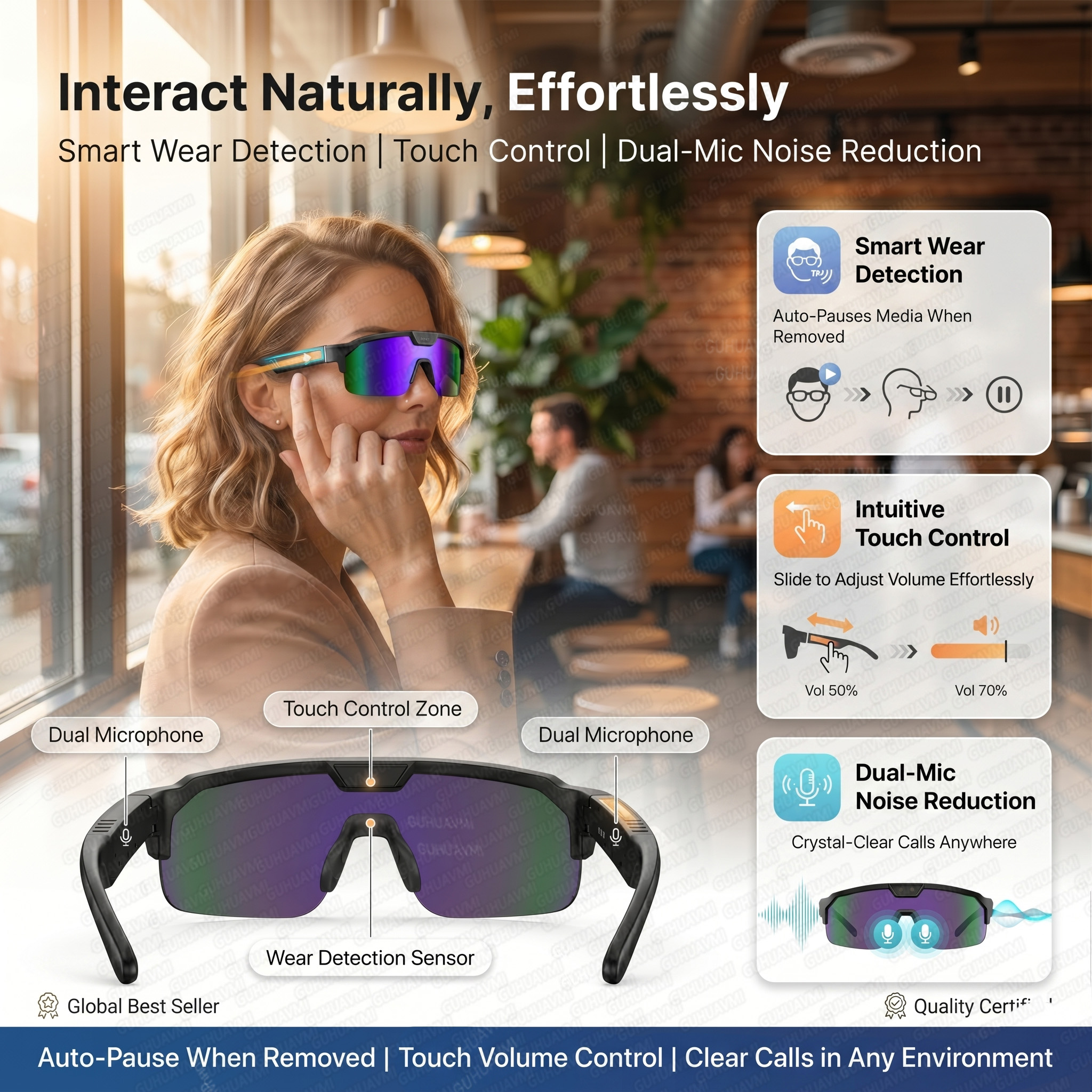 Smart Glasses with 4K HD Anti- - Smart Glasses Lens ulasan dan harga